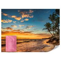 FOTOTAPETE Strand Meer Sonnenuntergang Natur 3D 450x315 - Gelb/Orange, Papier (450/315cm) - Muralo