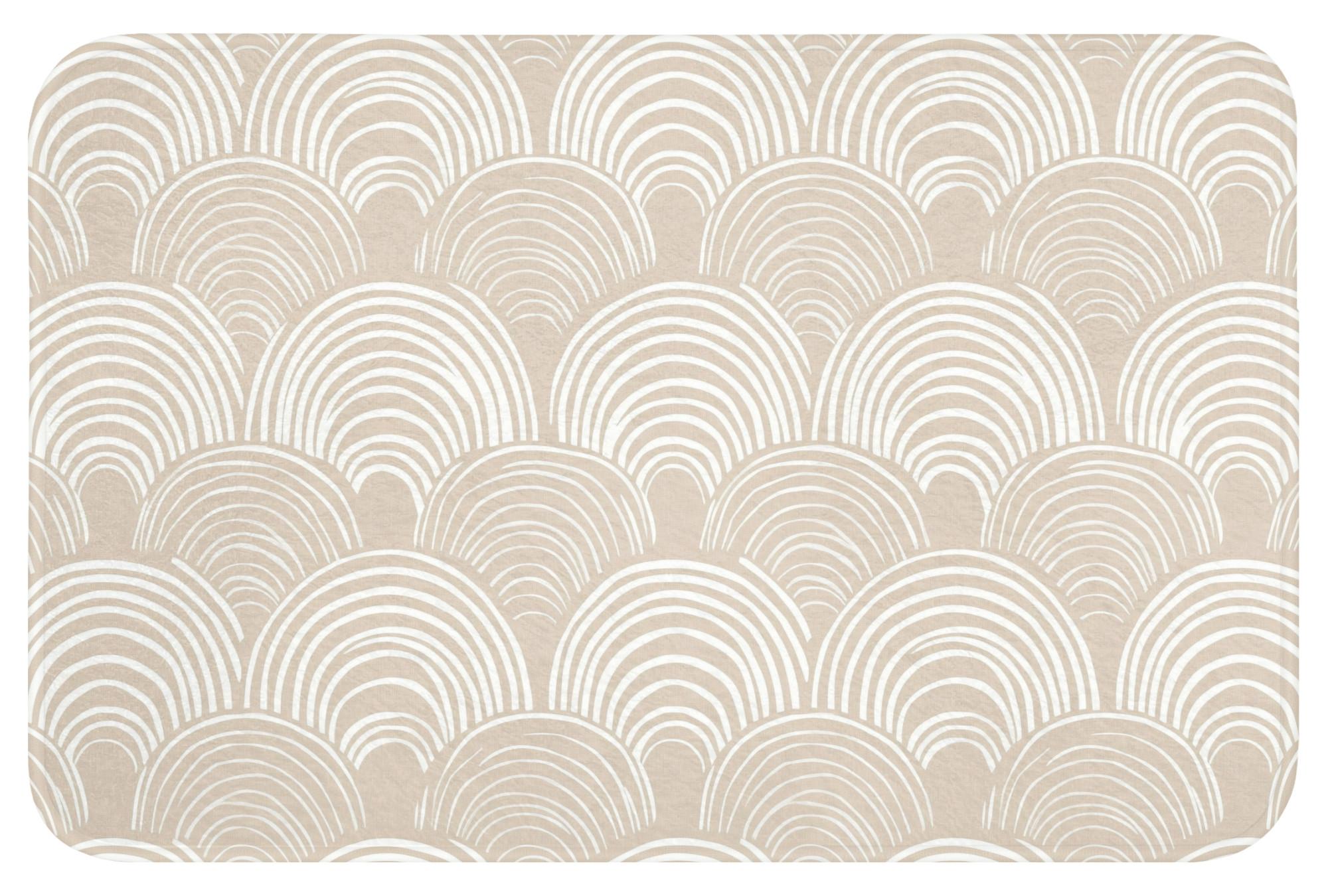 BADEMATTE Wellen - Textur - Beige Rutschfest 60x40 cm - Kaschmir, Textil (60/40cm) - OnlyWow