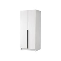 KLEIDERSCHRANK Bono I - Schwarz/Weiß, Holzwerkstoff/Metall (100/215/58cm) - MIRJAN24