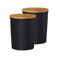 VORRATSDOSEN Jasper schwarz-braun 1,8 l 2er Set - Schwarz/Braun, Keramik (15/19/15cm) - Ritzenhoff Breker