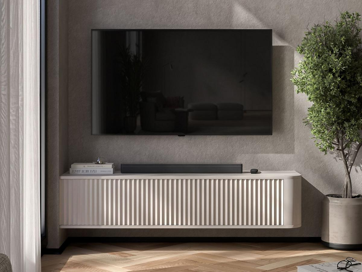TV-LOWBOARD Aurora Kaschmir matt 140 cm - Kaschmir, Holzwerkstoff (140/30/35cm) - Meble Lindner