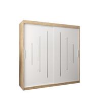 SCHWEBETÜRENSCHRANK 200/200/62 2-türig - Silberfarben/Weiß, Holz/Kunststoff (200/200/62cm) - Abiks Möbel