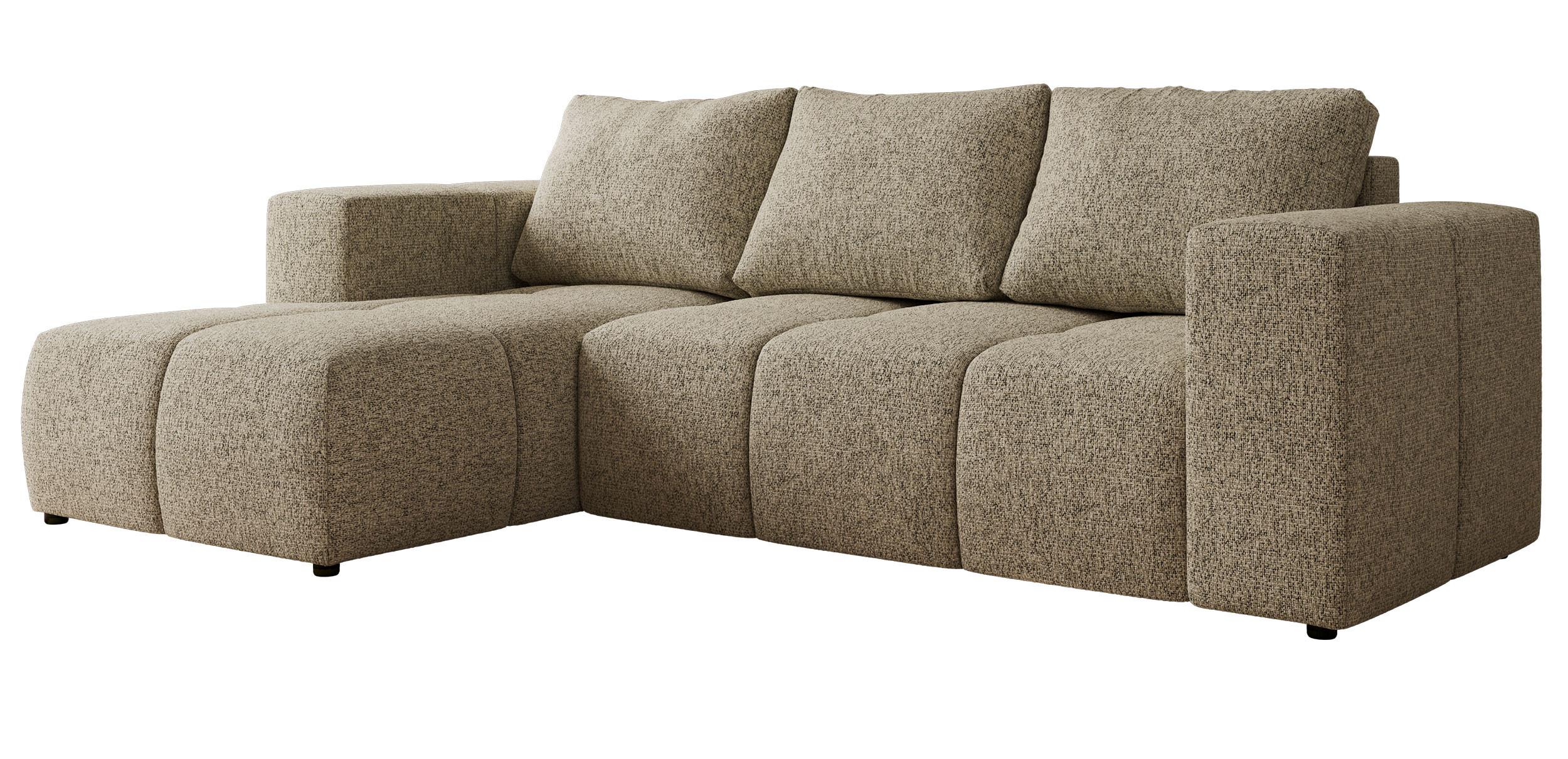 ECKSOFA MONIVA Dunkelbeige Strukture - Links - Taupe/Beige, Kunststoff/Textil (164/266cm) - MKS