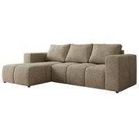 ECKSOFA MONIVA Dunkelbeige Strukture - Links - Taupe/Beige, Kunststoff/Textil (164/266cm) - MKS