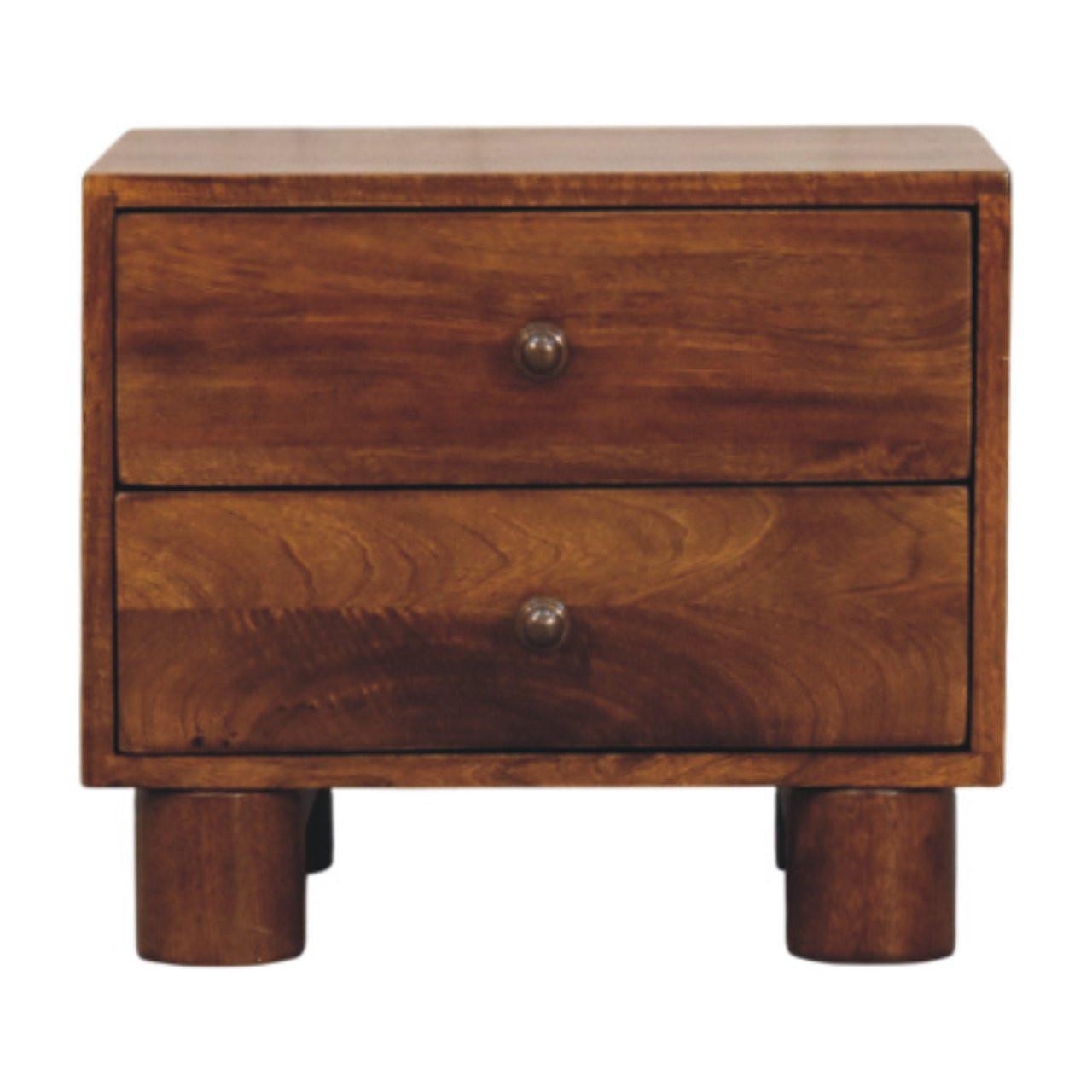 NACHTTISCH mit Kastanien-Finish, 2 Schubladen, dunkelbraun. - Dunkelbraun, Holz (45/39/35cm) - Artisan Furniture