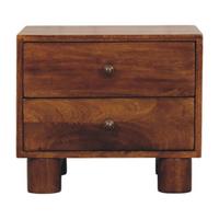 NACHTTISCH mit Kastanien-Finish, 2 Schubladen, dunkelbraun. - Dunkelbraun, Holz (45/39/35cm) - Artisan Furniture