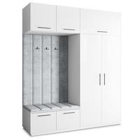 GARDEROBENSCHRANK REMA 200/240/60 cm Modern Weiß - Hellgrau/Weiß, Holzwerkstoff (200/240/60cm) - MASSENO