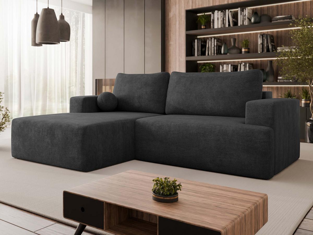ECKSOFA Mivo, Seite: Links - Anthrazit/Schwarz, Holz/Kunststoff (266/163cm) - MIRJAN24
