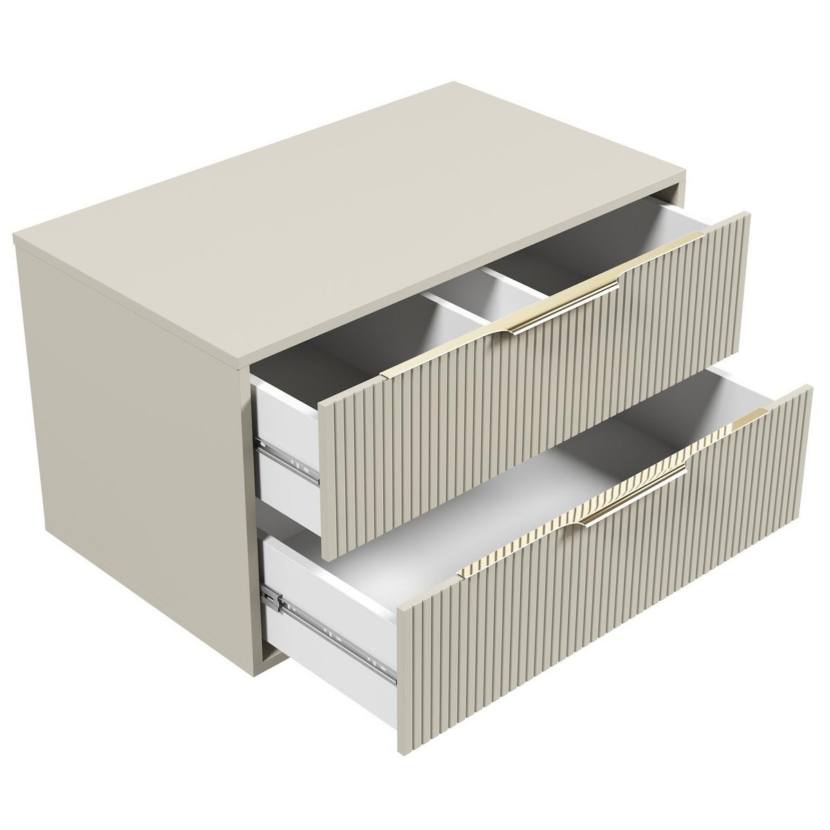 BADMÖBEL-SET Rimini 2 Teile Cashmere - 80 x 46 x 46 cm - Kaschmir, Holz (80/46/46cm) - Badplaats