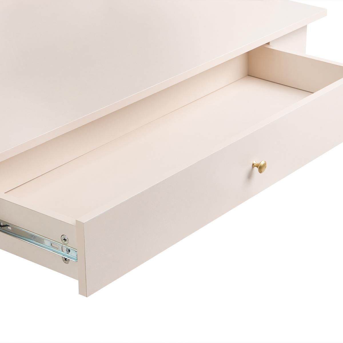 SCHREIBTISCH Hellbeige 118/60 cm Montira - Beige, Holzwerkstoff (60/118/90cm) - Beliani