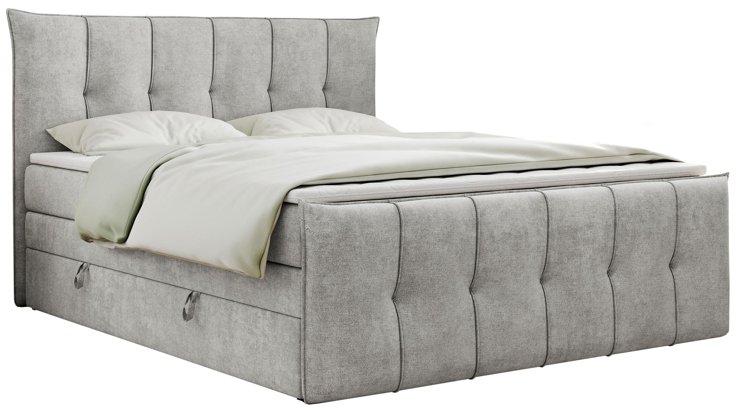 BOXSPRINGBETT PREMIUM 11 KING 160/200 Hellgrau Struktur - H3 - Hellgrau, Holz/Textil (160/200cm) - MKS