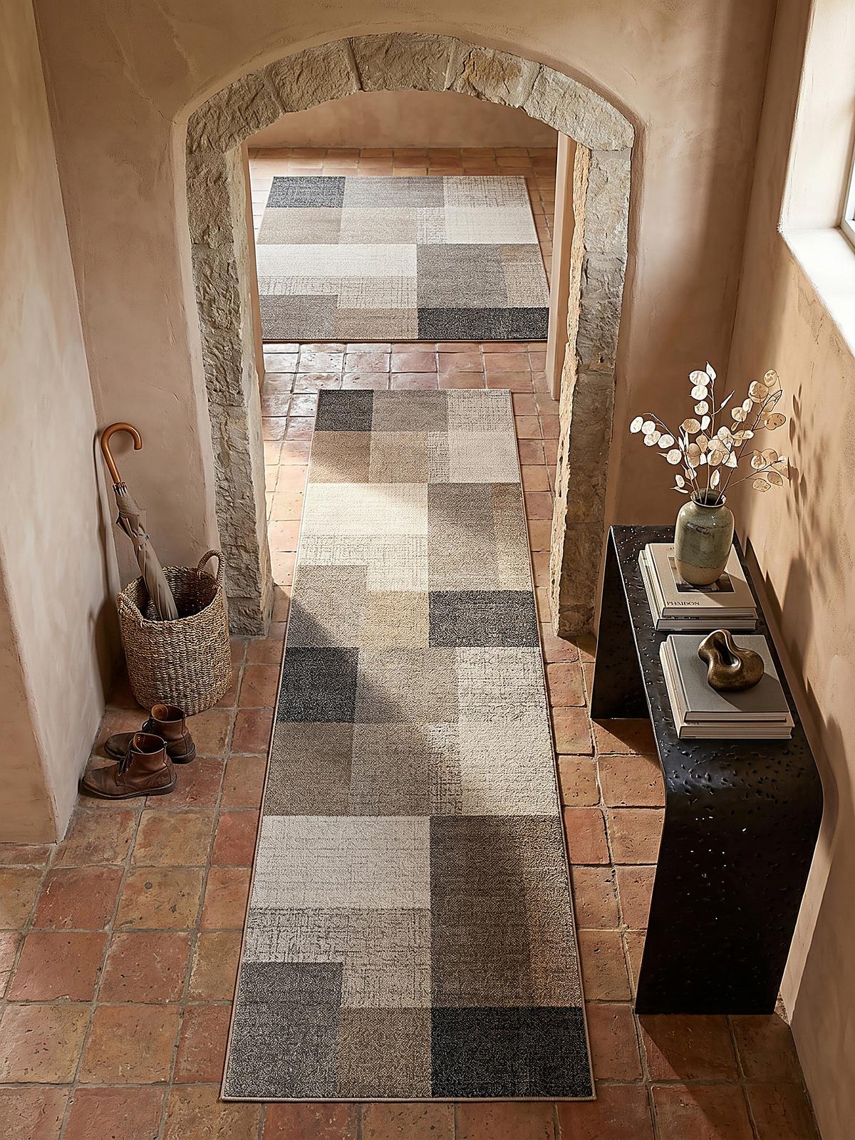 TEPPICH Niederflor Patchwork THUR Polypropylen Grau 80 x 140 cm - Beige, Textil (80/140cm) - KADIMA DESIGN