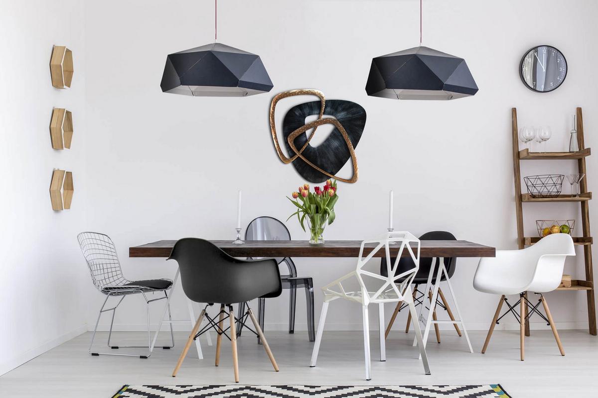 WANDDEKO Schwarz 80/80 cm - Schwarz, Metall (2.9/80/5cm) - KUNSTLOFT