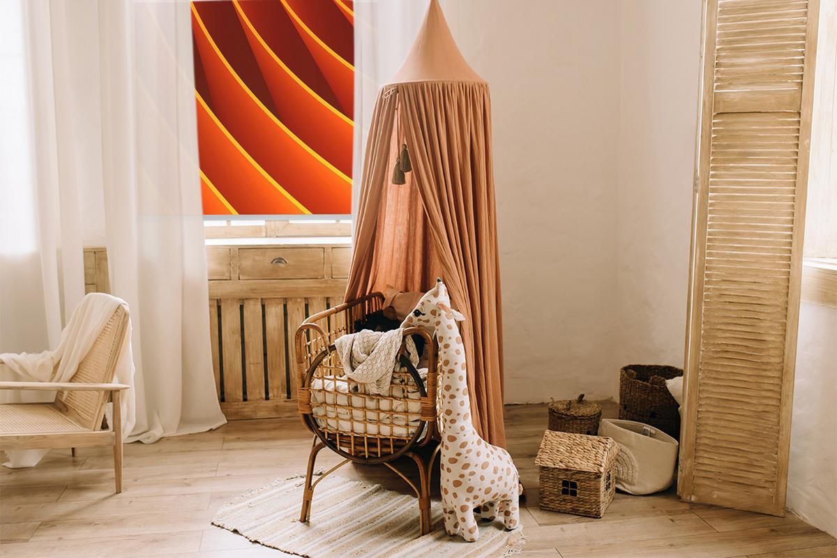 INNENROLLO - Fensterrollo - Rollo - 90x140 cm - Orange Abstraktion - Orange, Kunststoff (90/140/0.5cm) - TULUP