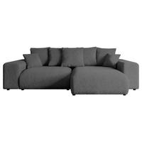 ECKSOFA Ottomane rechts ESKAR-L 266x176x72 Platinfarben Bouclé - Platinfarben/Schwarz, Holzwerkstoff/Kunststoff (176/266cm) - ALTDECOR