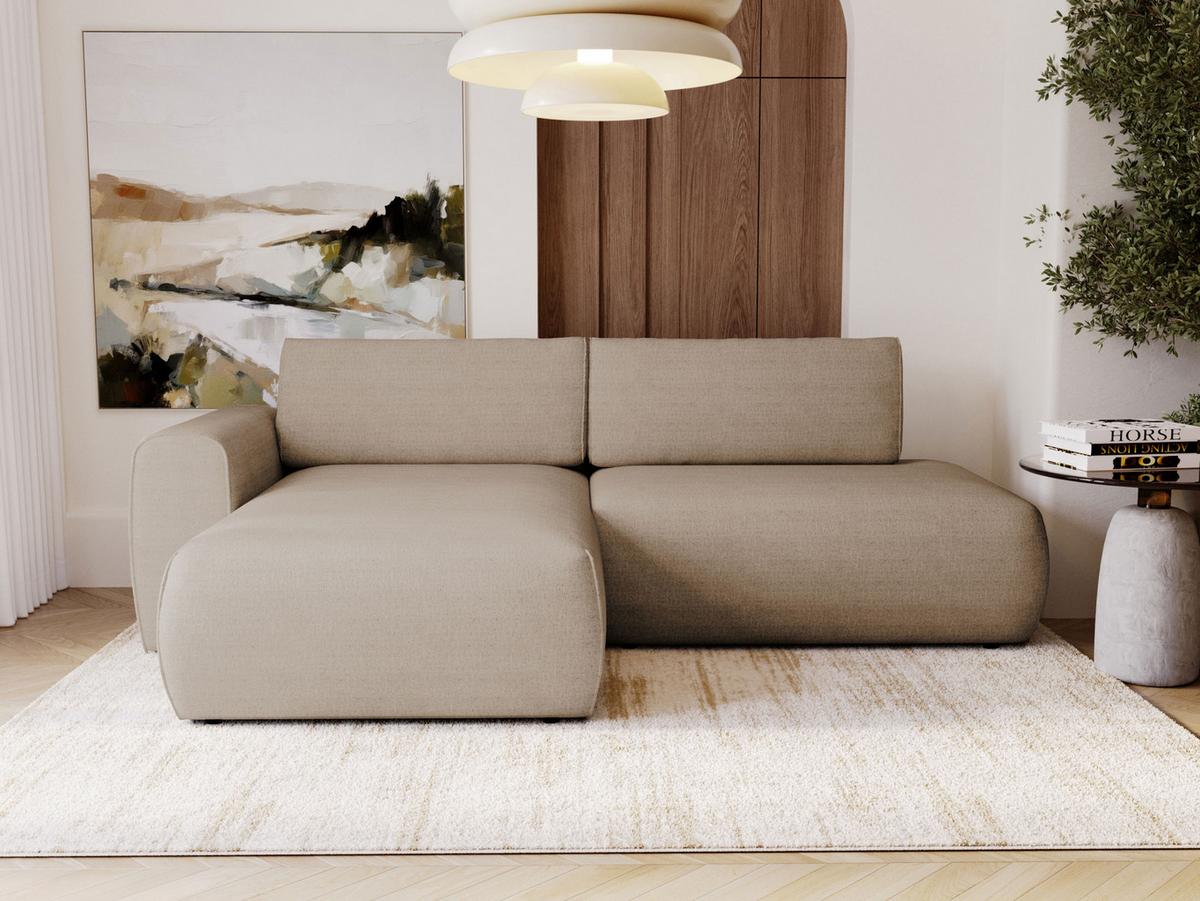 ECKSOFA Mila - Hellbraun/Schwarz, Holzwerkstoff/Kunststoff (256/164cm) - MIRJAN24