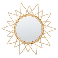 WANDSPIEGEL Rattan natürlich Sonnenform 61 cm Aroek - Beige/Naturfarben, Naturmaterialien (61/61/3cm) - Beliani