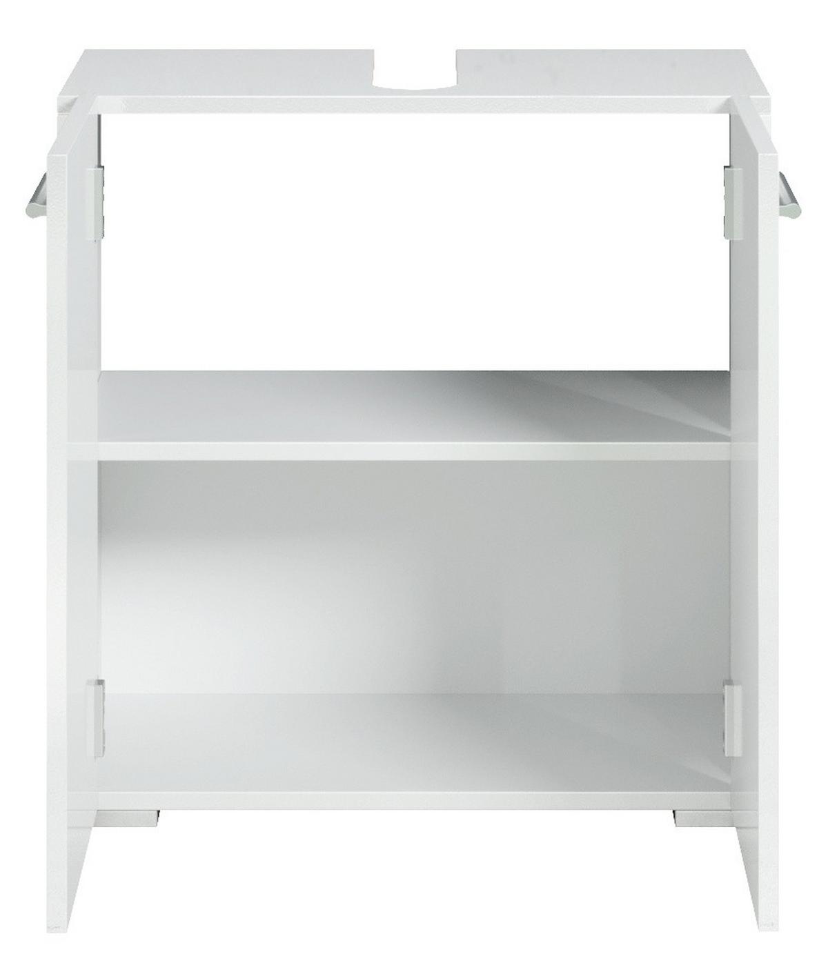 WASCHBECKENUNTERSCHRANK Jupiter 2 Türen Weiß - 60 x 30 x 60 cm - Weiß, Holz (60/60/30cm) - Badplaats