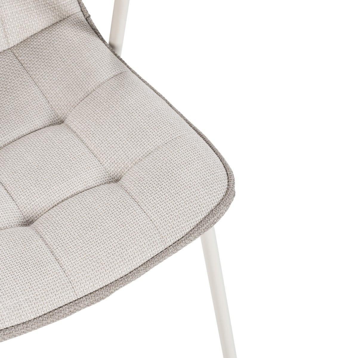 STÜHLE 4er-Set aus Stoff mit Metallbeinen 59/46/51 cm - Beige, Textil (59/46/75cm) - Calicosy
