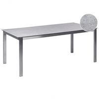 GARTENTISCH Keramik-Glas grau 180/90 cm Cosoleto - Silberfarben/Grau, Glas (180/90/75cm) - Beliani