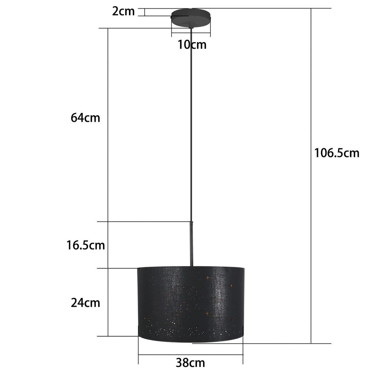 PENDELLEUCHTE Reinheit 38/38/107 cm - Schwarz, Metall (38/38/107cm) - Nettlife