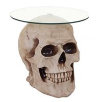 BEISTELLTISCH TOTENKOPF rund Beige - Beige, Stein (55/55/52cm) - MCW