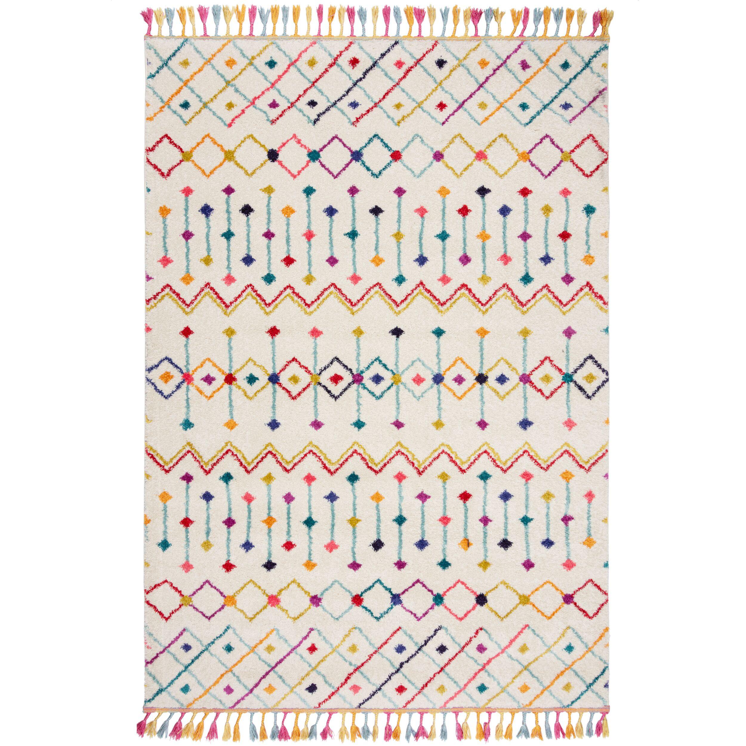 TEPPICH mit Fransen ARUN, geometrisch-abstrakt, Bunt, 200 x 290 cm - Multicolor, Textil (290/200cm) - KADIMA DESIGN