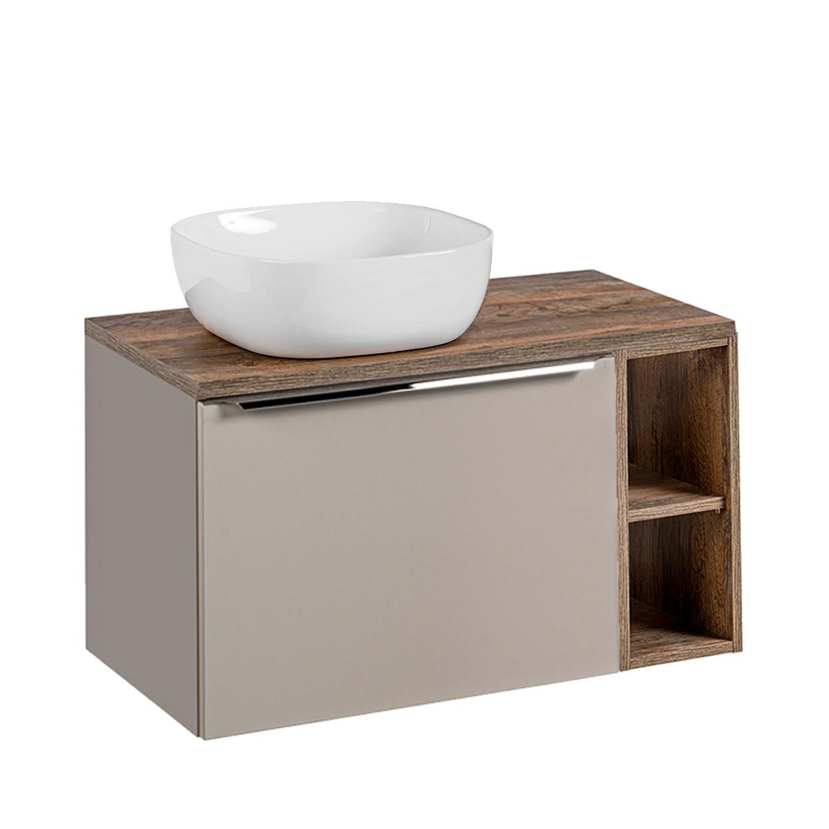 WASCHTISCH 80cm Éros Taupe - Taupe, Holzwerkstoff (80/48/46cm) - Petits-meubles