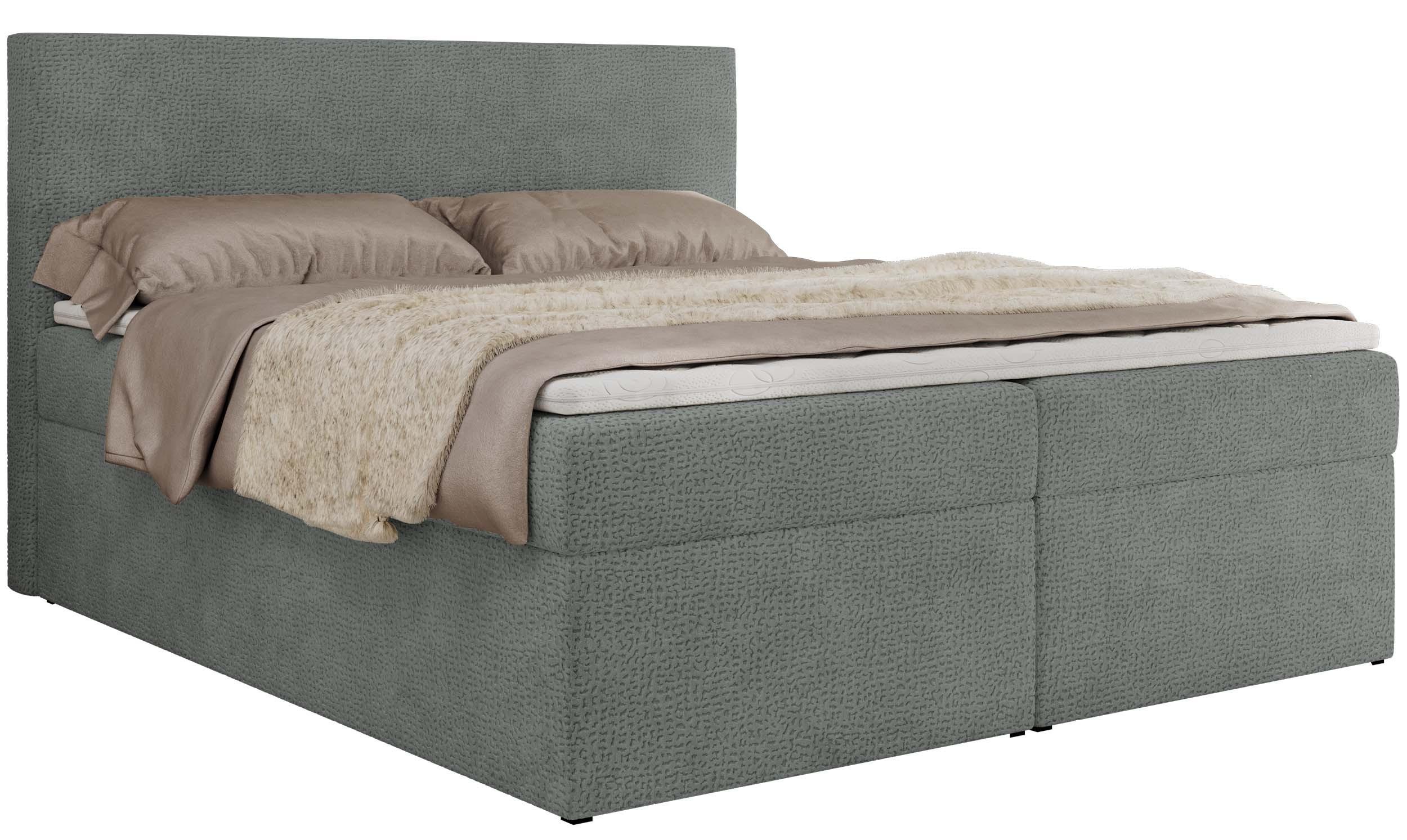 BOXBETT JAGUAR 180/200 - Grau Struktur - H3 - Grau, Holz/Textil (180/200cm) - MKS