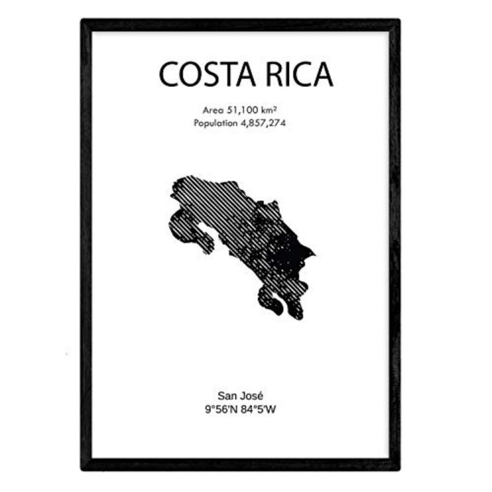 POSTER Länder & Kontinente Costa Rica A4 Rahmenlos - Klar, Papier (29.7/5/21cm) - Nacnic