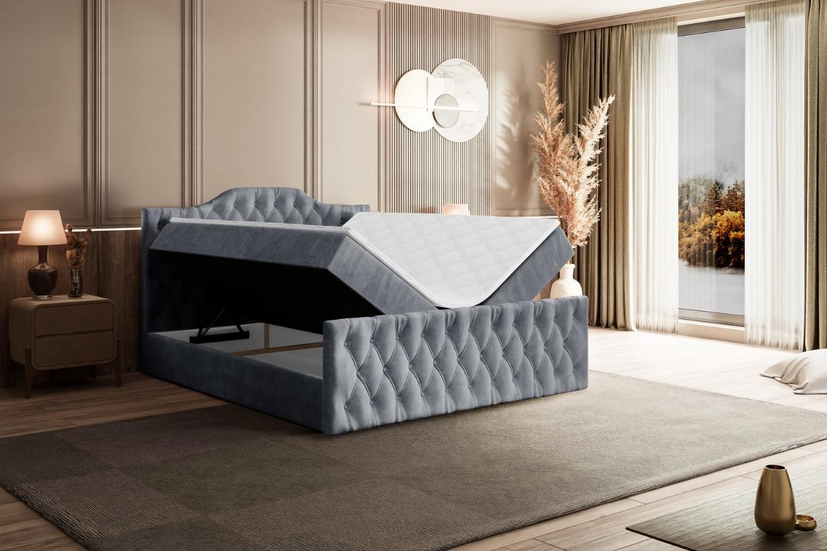 BOXBETT VILA-1-Z - 140x200 cm - H3 - Grau - Grau, Holzwerkstoff (140/200cm) - ALTDECOR