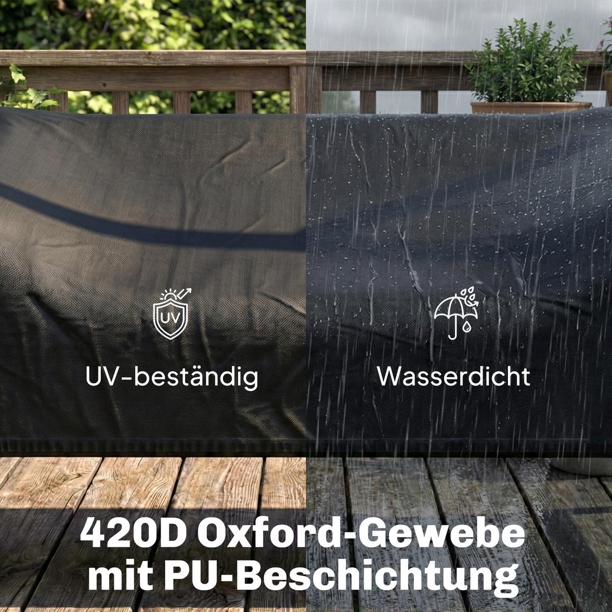 GARTENSCHAUKEL-ABDECKUNG Oxford-Stoff Schwarz - Schwarz, Textil (76/81/142cm) - Outsunny