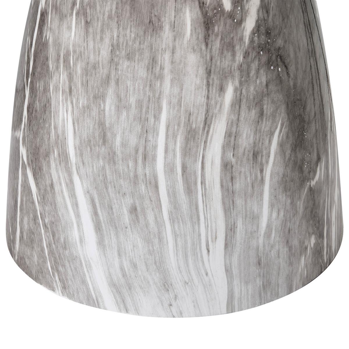 BEISTELLTISCH Sicherheitsglas Schwarzer Marmor Cady - Schwarz, Metall (40/40/50cm) - Beliani