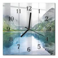 WANDUHR aus Glas 30x30 cm - Bergsee - Multicolor, Glas (30/30/0.4cm) - TULUP