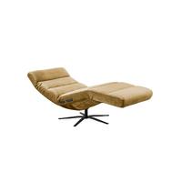RELAXLIEGE ALINA Gelb Cord Relaxfunktion, Drehbar (360°) - Gelb/Schwarz, Textil/Metall (82/115/156cm) - KAWOLA