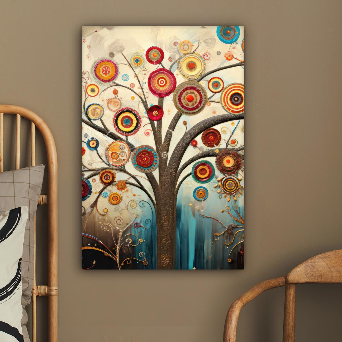 LEINWANDBILD Baum - Baum des Lebens - Farbe Wanddeko Schlafzimmer 60x90 cm - Braun, Textil (60/90cm) - MuchoWow