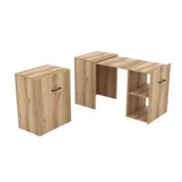 SCHREIBTISCH INTELLO 131,5x60x75 cm Bürotisch Computertisch, Eichefarben - Eichefarben, Holzwerkstoff (60/131.5/75cm) - MASSENO