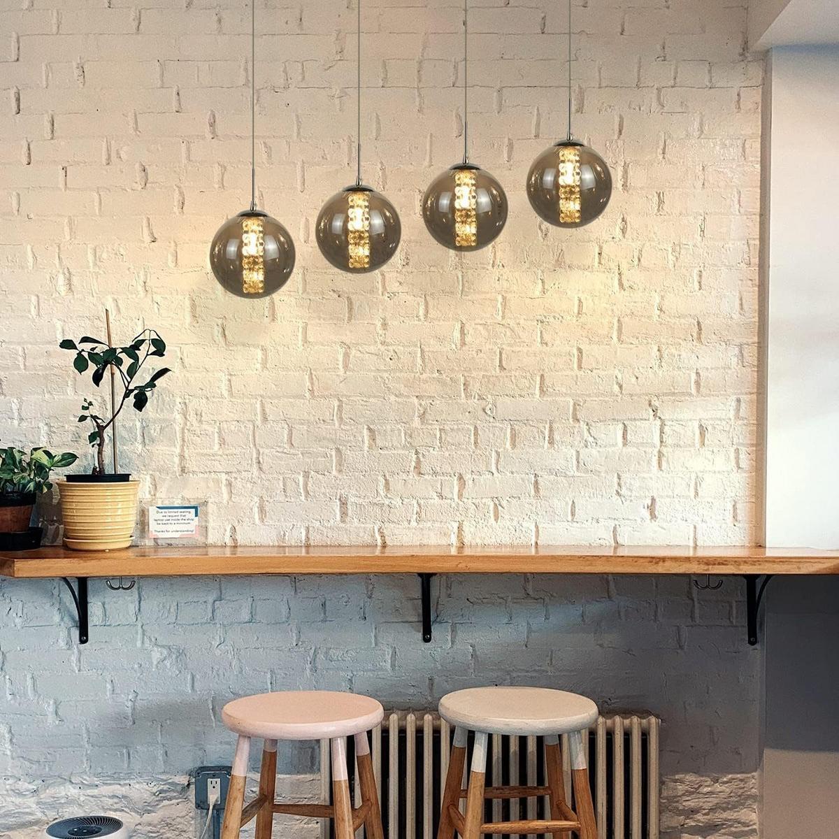 PENDELLEUCHTE Energie 4-flammig 70/15/150 cm - Grau, Glas (70/15/150cm) - Nettlife