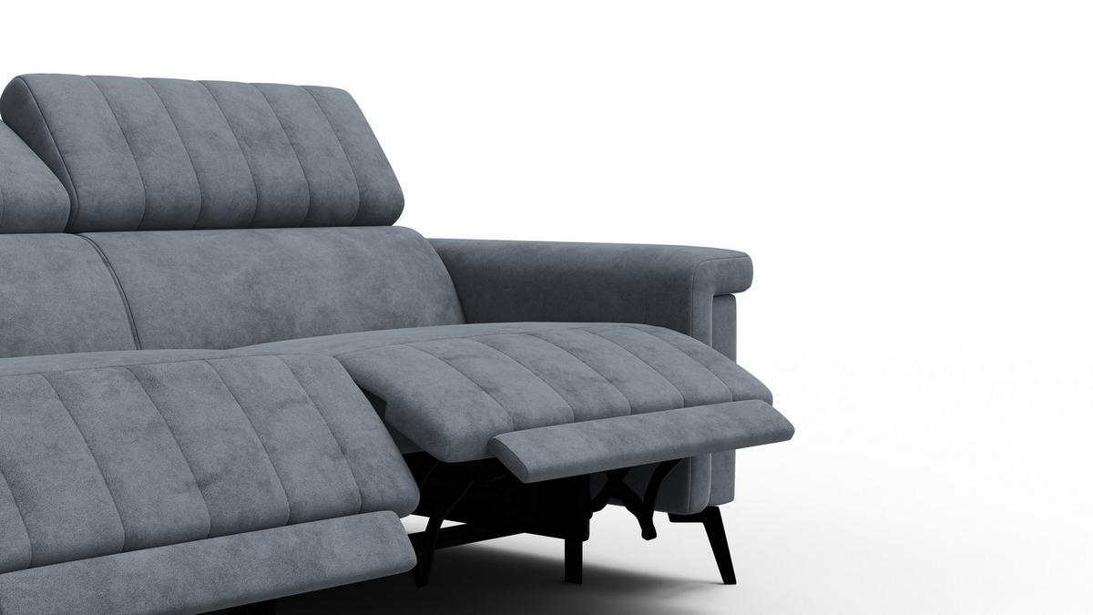 RELAXSOFA NORDEL 3-Sitzer, dunkelgrau - Dunkelgrau/Schwarz, Holz/Textil (194/80/105cm) - Wozimo