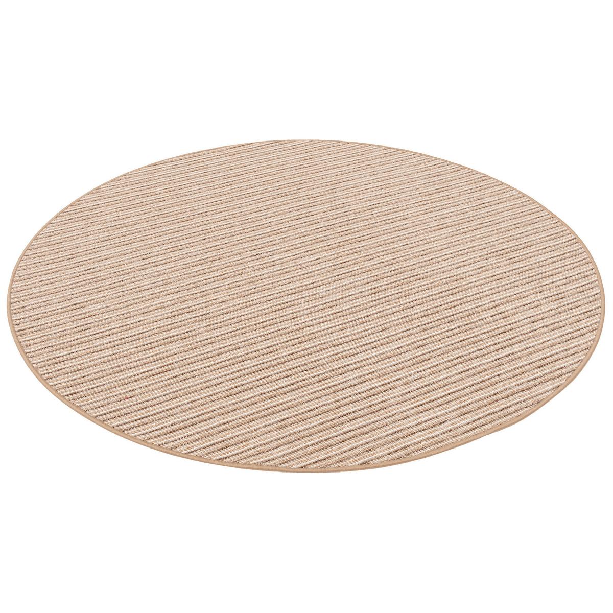 STREIFENBERBER TEPPICH MARTA RUND - Beige, Textil (200/200cm) - Snapstyle