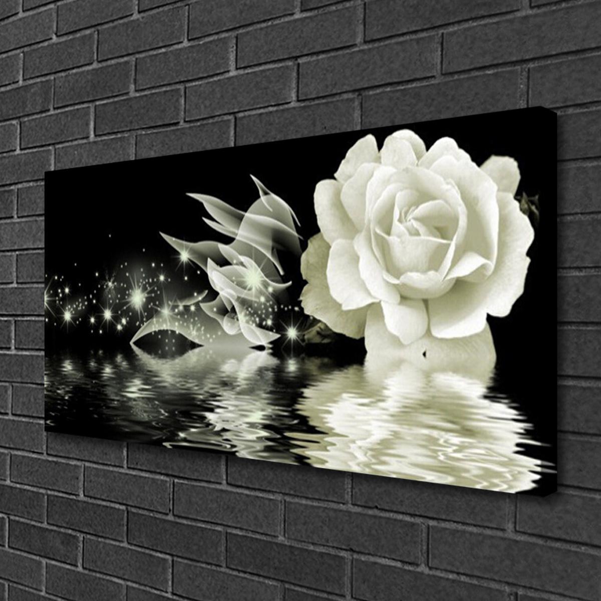 LEINWANDBILD 100x50 cm Magische Rosenblume - Schwarz, Textil (100/4cm) - TULUP