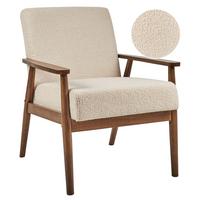 SESSEL Bouclé Dunkelbraun/Beige Esrum - Beige, Textil (62/79/80cm) - Beliani