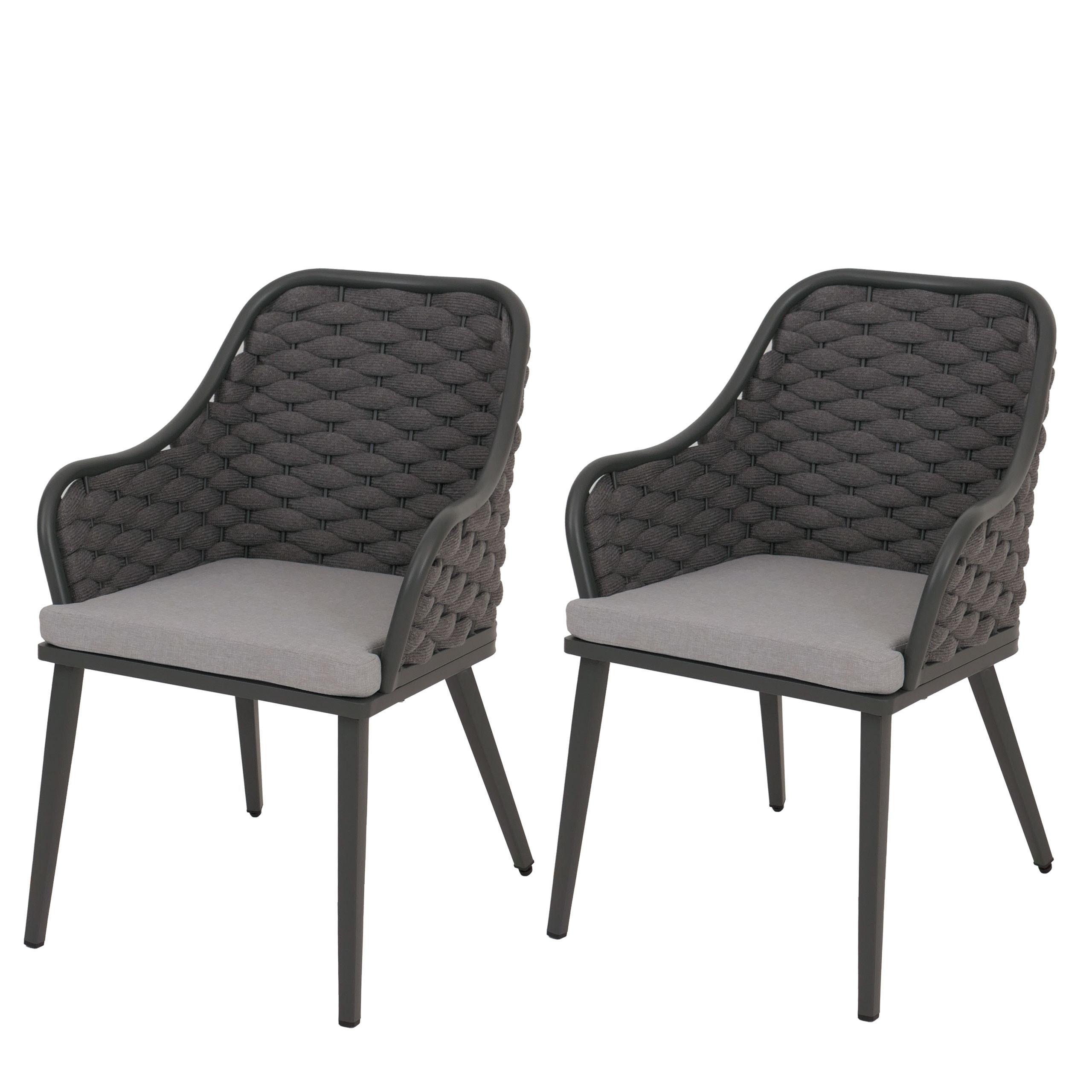 GARTENSTUHL Anthrazit, Hellgrau - Anthrazit/Hellgrau, Textil (59/84/63cm) - MCW