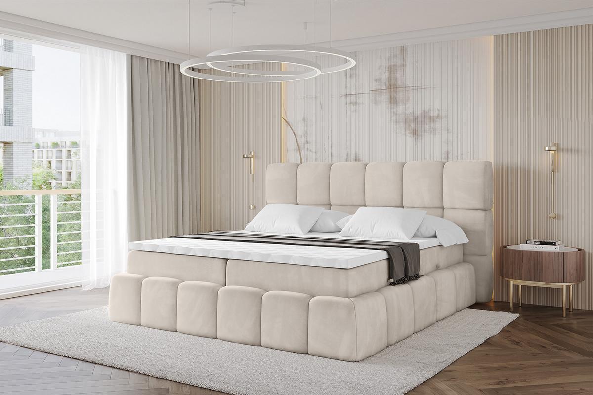 BOXBETT - AURI-H3 - 200x200 Beige Casablanca - Beige, Holzwerkstoff (200/200cm) - ALTDECOR