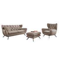 SITZGRUPPE CHARME Taupe Cord - Taupe, Textil (225/94/95cm) - KAWOLA