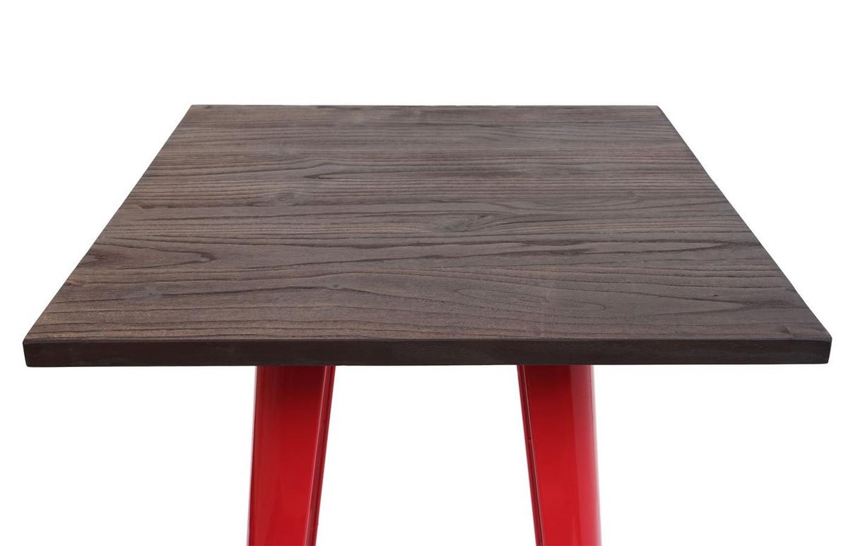 STEHTISCH INKL. HOLZ-TISCHPLATTE rechteck Rot - Rot, Holz (60/60/107cm) - MCW