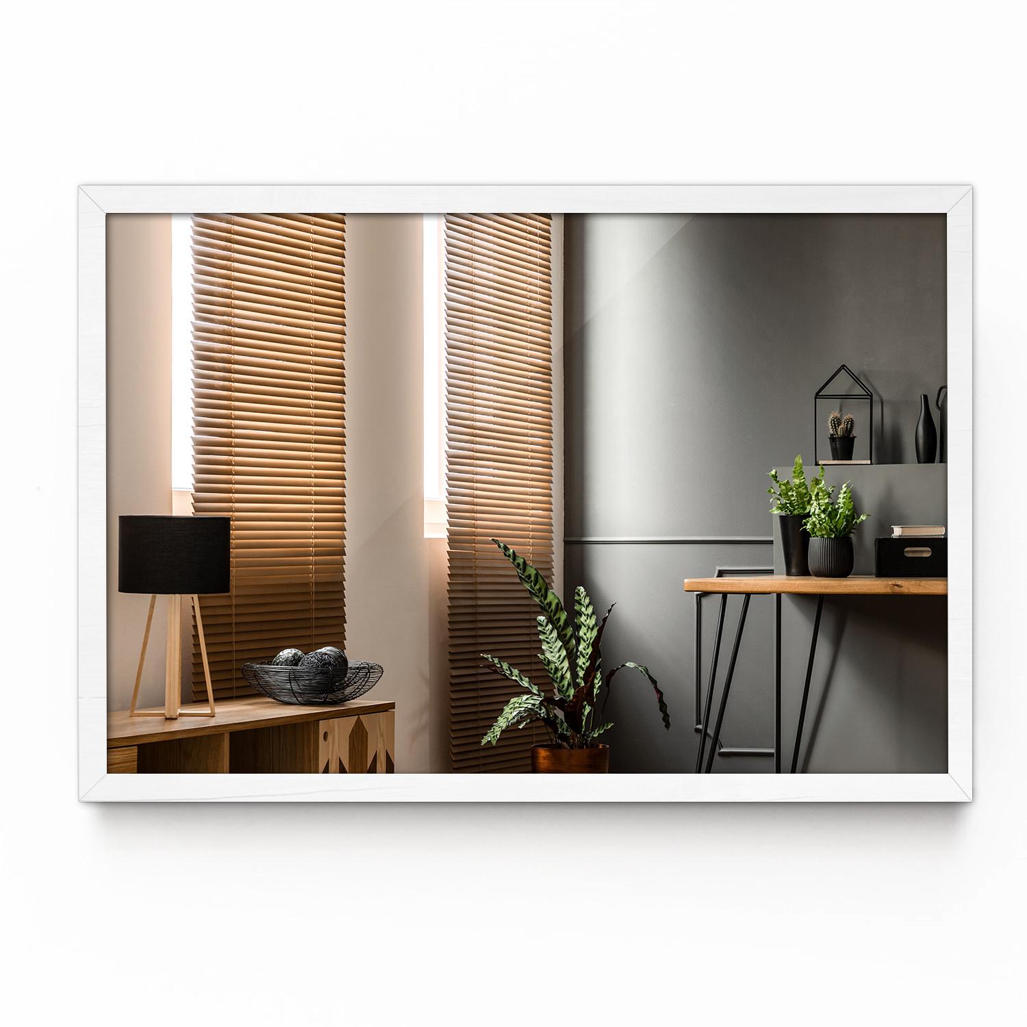 SPIEGEL 60 x 40 cm weißer Rahmen - Weiß, Glas (60/40/1cm) - TULUP