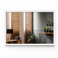 SPIEGEL 100 x 70 cm weißer Rahmen - Weiß, Glas (100/70/1cm) - TULUP