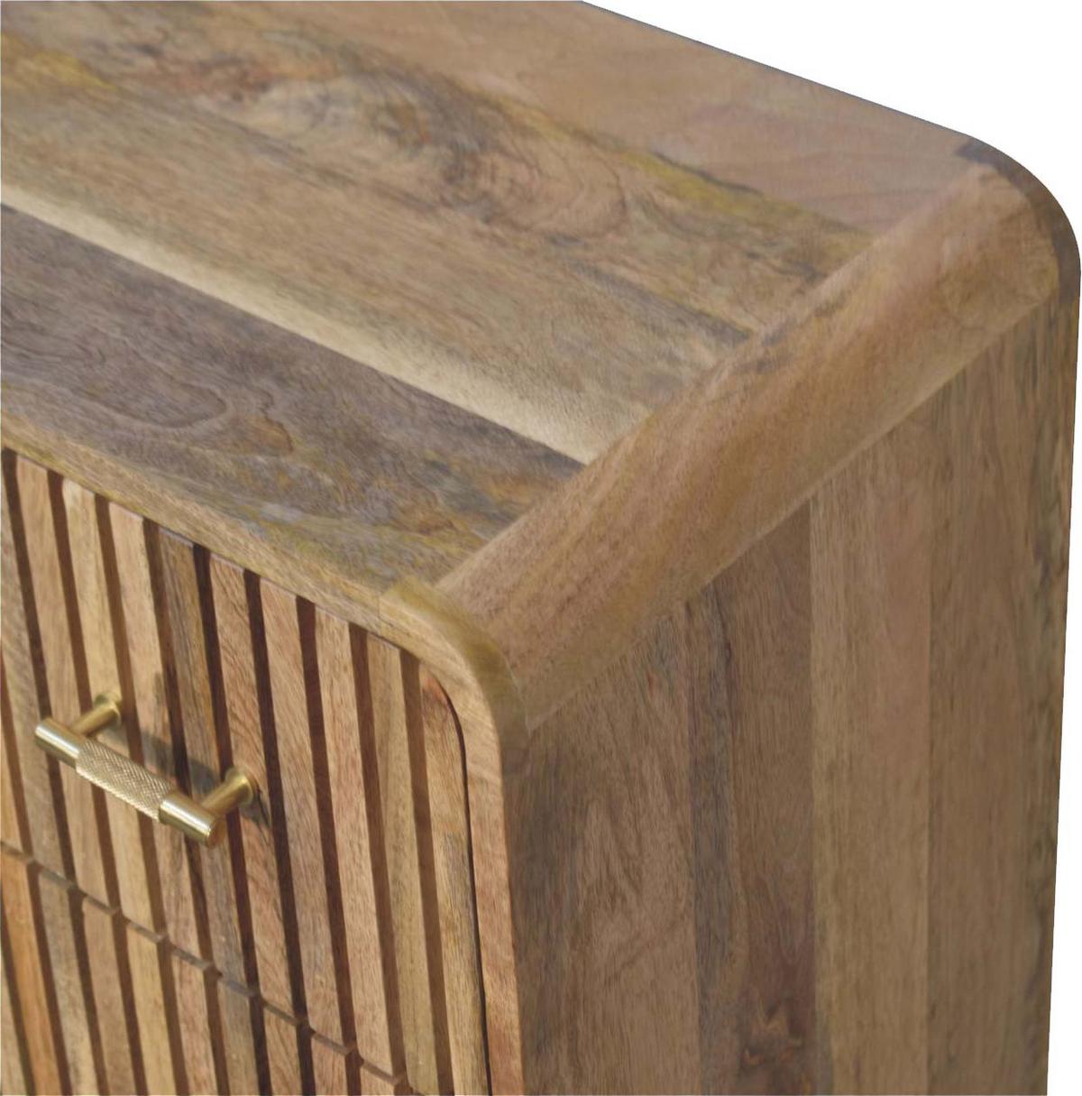 TRUHE Metropolitan 3-Schublade, Nordische Beine, Beige - Beige/Messingfarben, Holz/Metall (70/79/35cm) - Artisan Furniture