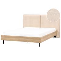 BETT mit Lattenrost 180x200 cm Beige Izernore - Beige, Textil (180/200cm) - Beliani
